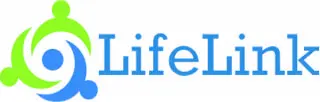 A blue and white logo of the word " life ".